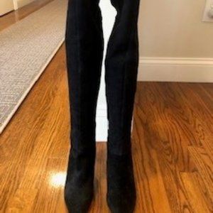 Nine West Over the Knee Black Suede Botts, size 5
